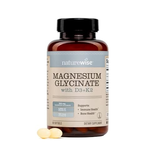 NatureWise 550mg Magnesium Glycinate and Vitamin D3 K2 Supplement 30-Day Supply: $11.03 NatureWise 550mg Magnesium Glycinate and Vitamin D3 K2 Supplement 30-Day Supply: $11.03