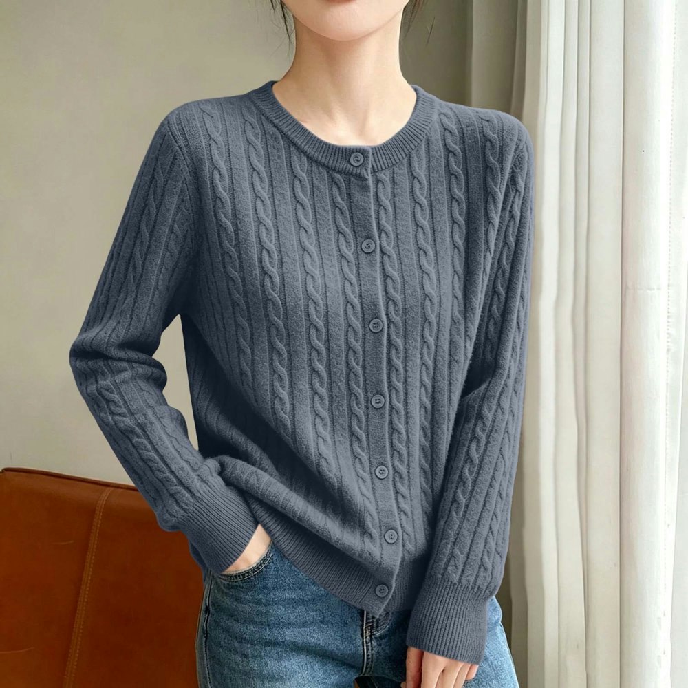 Snorda Women's Cable Knit Button-Front Cardigan Sweater: $10.68