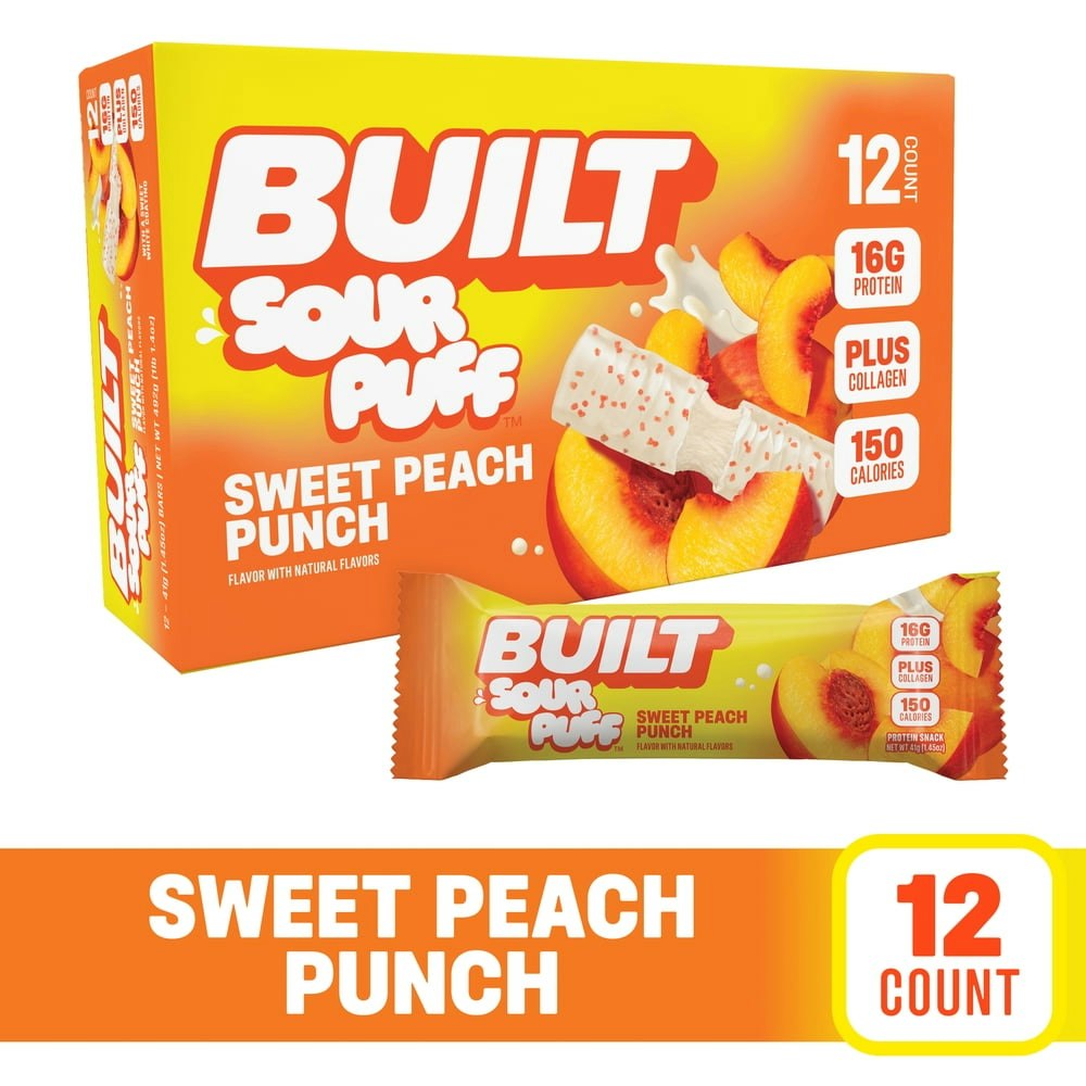 Built Bar Sour Puff Protein Bars 12-Pack: $23.99