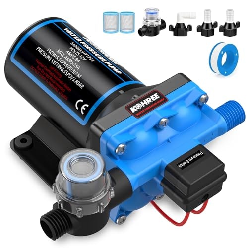 Kohree 12V 5.5GPM 55-PSI RV Water Pump: $59.98