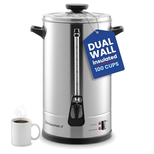 Elite Gourmet 100-Cup Coffee Urn and Hot Water Boiler: $149.99 Elite Gourmet 100-Cup Coffee Urn and Hot Water Boiler: $149.99