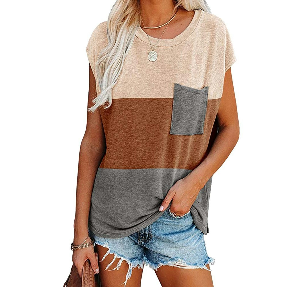 Women's Round Neck Loose Pocket T-Shirt: $10.65 Women's Round Neck Loose Pocket T-Shirt: $10.65