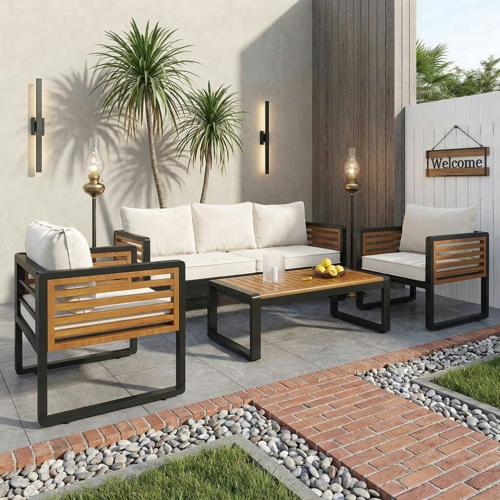 4-Piece Outdoor Patio Conversation Furniture Set: $499.99 4-Piece Outdoor Patio Conversation Furniture Set: $499.99