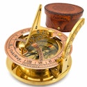 OakiWay Brass Sundial Compass w/ Leather Case for $32 + free shipping