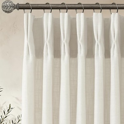 Xasuera 90" Pinch Pleated Linen Curtains 2-Panel Set for From $29 + free shipping