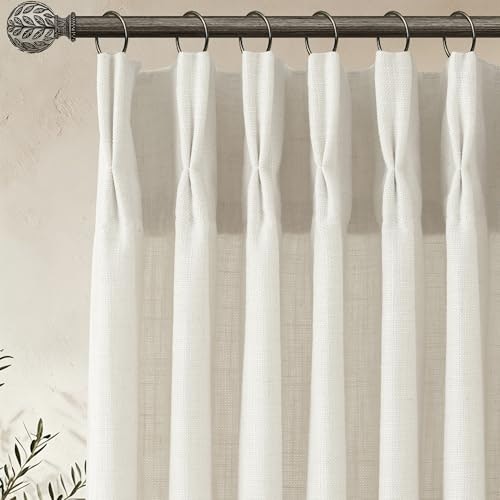 Xasuera 90" Pinch Pleated Linen Curtains 2-Panel Set: From $29