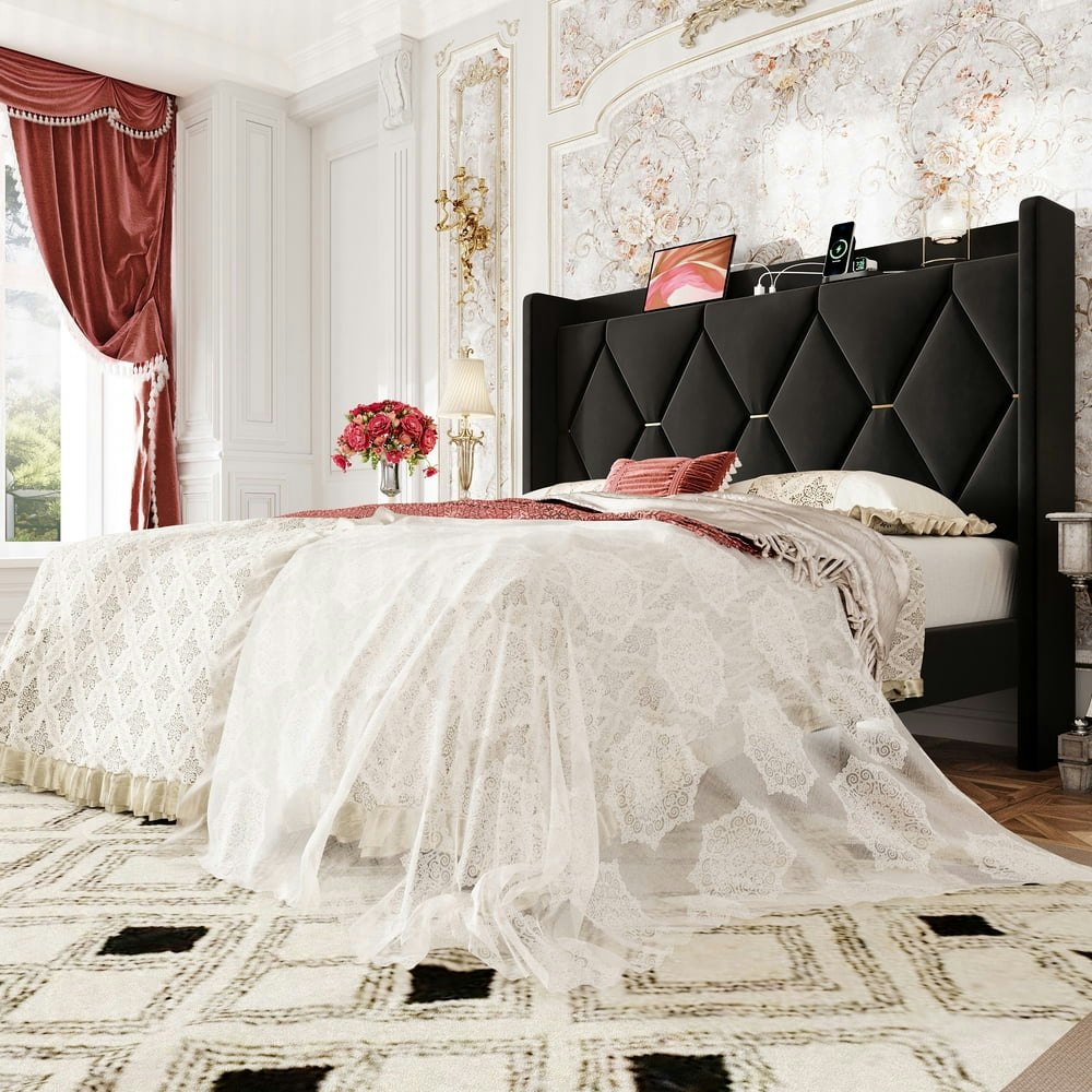 Amolife Queen Upholstered Platform Bed Frame: $113.88 Amolife Queen Upholstered Platform Bed Frame: $113.88