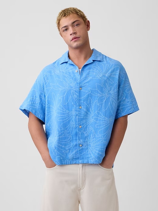 Gap Factory Men's Gauze Vacay Boxy Fit Shirt: $10 Gap Factory Men's Gauze Vacay Boxy Fit Shirt: $10