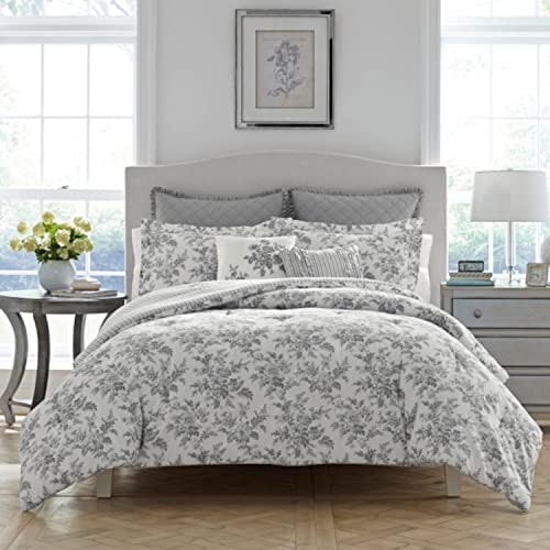 Laura Ashley Annalise Grey King Comforter Set: $93.54 Laura Ashley Annalise Grey King Comforter Set: $93.54