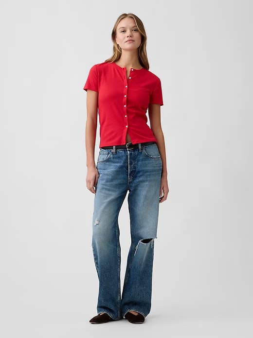 Gap Factory Women's Ribbed Button-Up Top: $7.64