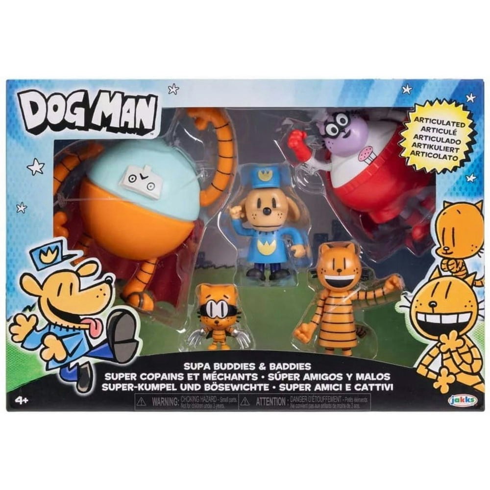 Dog Man Supa Buddies & Baddies Action Figure 5-Pack: $16 Dog Man Supa Buddies & Baddies Action Figure 5-Pack: $16