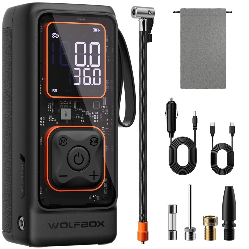 WolfBox 150-PSI 12,000mAh Portable Tire Inflator: $49.99 WolfBox 150-PSI 12,000mAh Portable Tire Inflator: $49.99