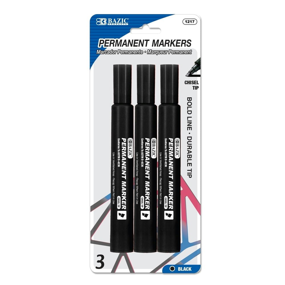 Bazic Jumbo Chisel Tip Permanent Markers 3-Pack: $4.99