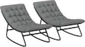 Cushioned Patio Rocking Chairs 2-Pack for $83 + free shipping