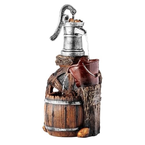 Alpine Corporation 24-Inch Tiered Barrel Water Fountain: $48.97
