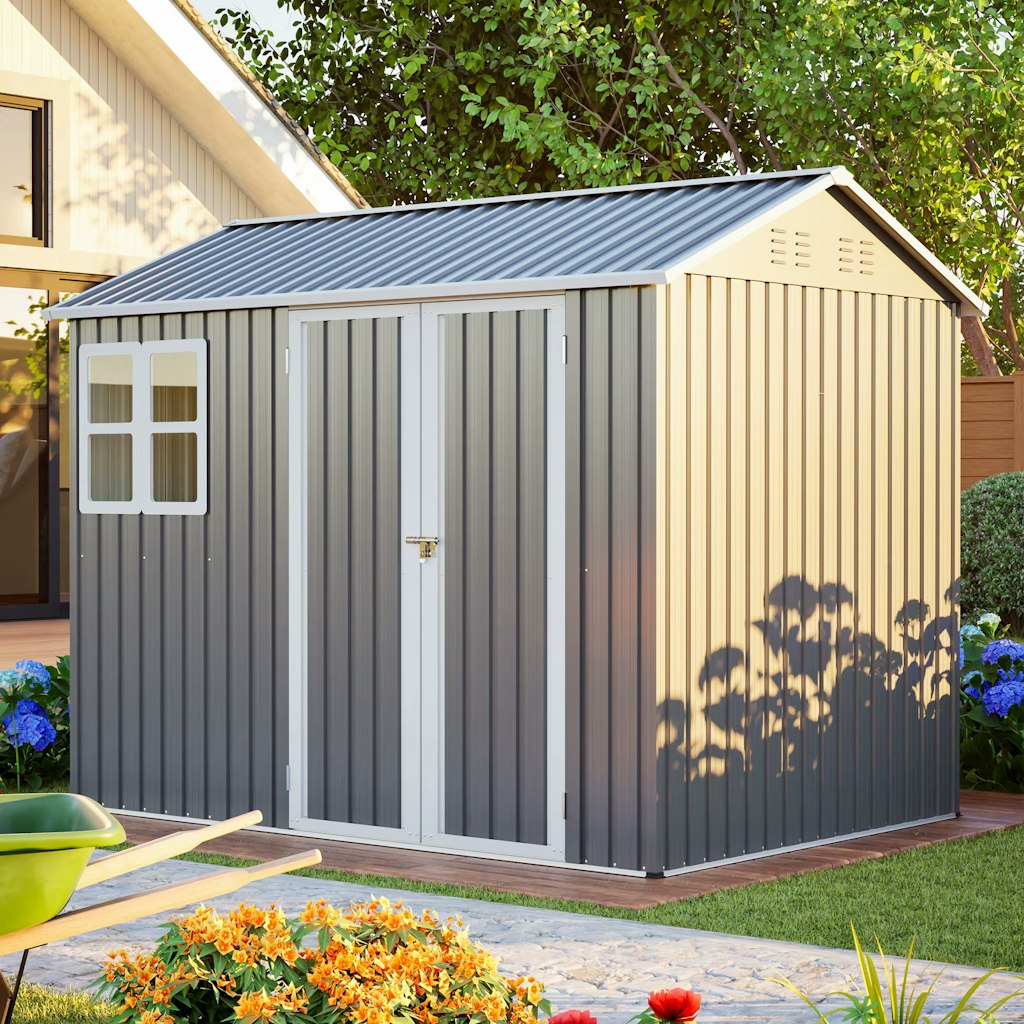 8 x 6-Foot Steel Storage Shed w/ Window & Lockable Doors: $219 8 x 6-Foot Steel Storage Shed w/ Window & Lockable Doors: $219
