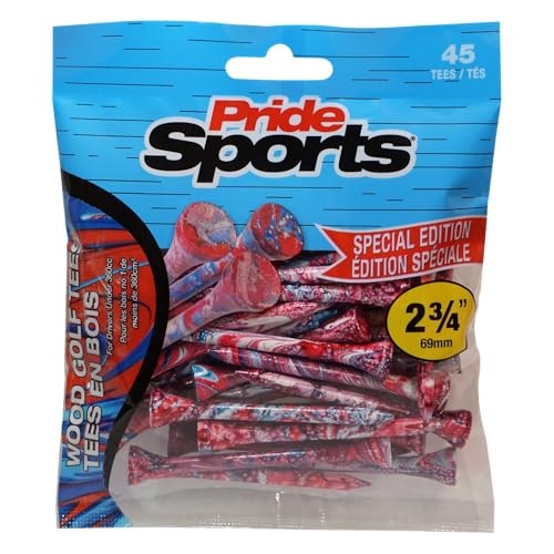 PrideSports 2 3/4" Paint Splatter Wooden Golf Tees 45-Pack: $8.99