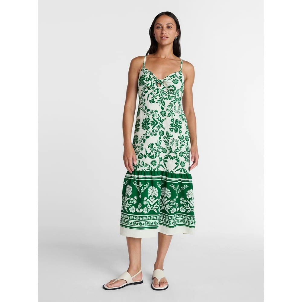 Time and Tru Women's Tie Bodice Strappy Midi Dress: $14.99 Time and Tru Women's Tie Bodice Strappy Midi Dress: $14.99