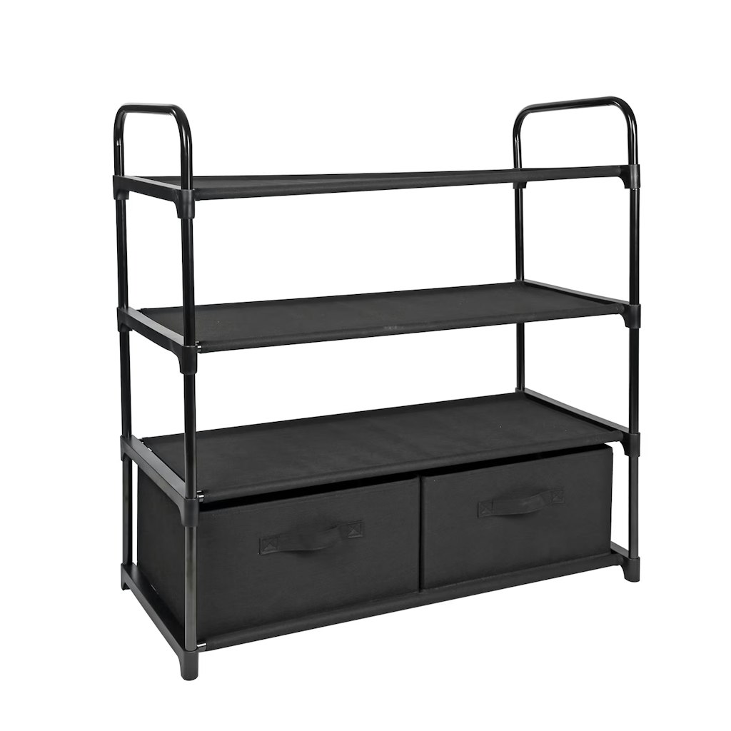 Mainstays 4-Shelf Closet Storage Organizer w/ 2 Fabric Bins: $25 Mainstays 4-Shelf Closet Storage Organizer w/ 2 Fabric Bins: $25