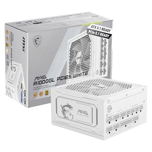 MSI MAG A1000GL 1,000W 80+ Gold Fully Modular ATX 3.1 Power Supply: $139.99 MSI MAG A1000GL 1,000W 80+ Gold Fully Modular ATX 3.1 Power Supply: $139.99