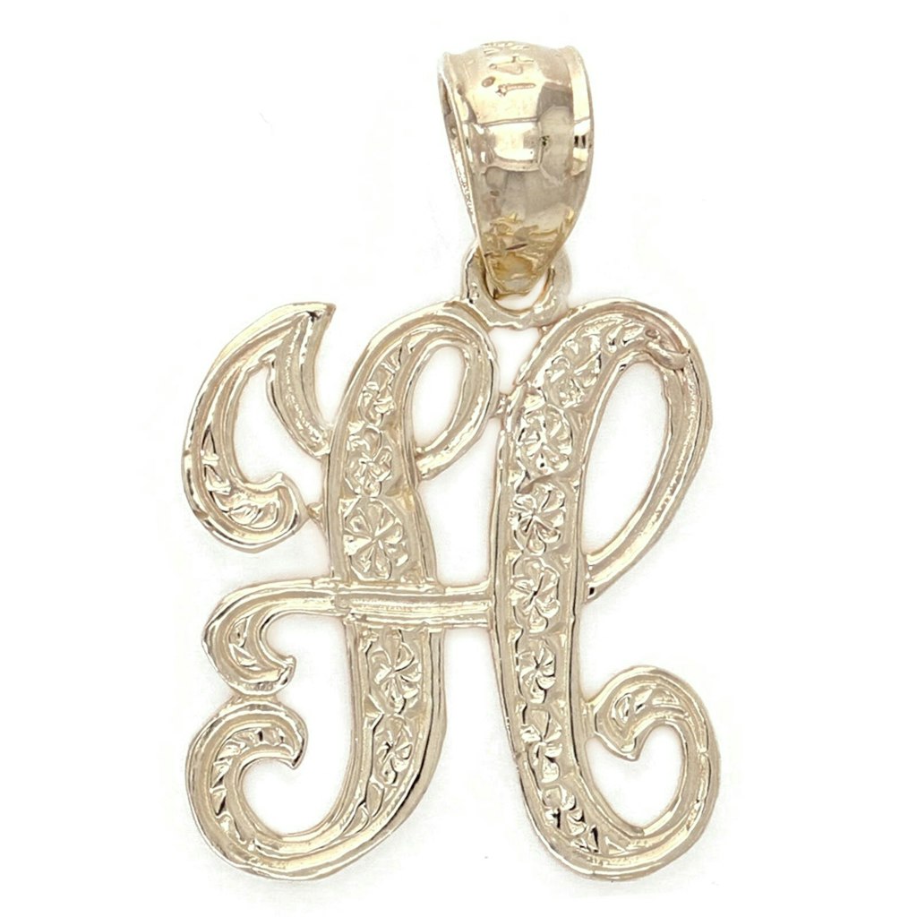 14k Yellow or White Gold Initial Letter Charm Pendant: $140