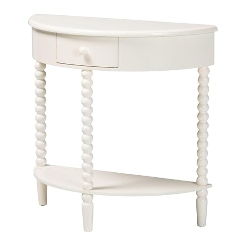 Baxton Studio Raynera Bobbin-Leg Demilune Console Table: $167.52 Baxton Studio Raynera Bobbin-Leg Demilune Console Table: $167.52