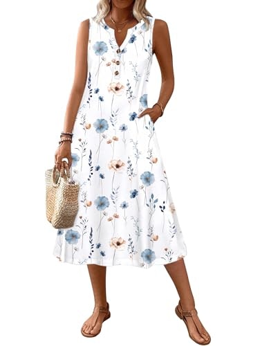 Zeagoo Women's Floral V-Neck Midi Shift Dress: $18.98 Zeagoo Women's Floral V-Neck Midi Shift Dress: $18.98