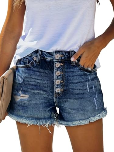 Angerella Women's High-Waisted Distressed Denim Shorts: $25.57 Angerella Women's High-Waisted Distressed Denim Shorts: $25.57