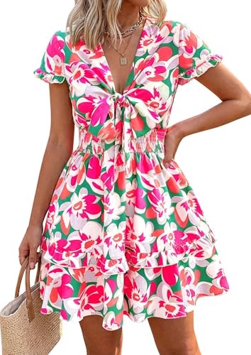 Prettygarden Women's Boho Floral Mini Tiered Dress: $29.98 Prettygarden Women's Boho Floral Mini Tiered Dress: $29.98