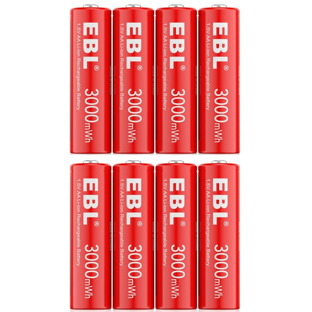 EBL 1.5V 3,000mWh Rechargeable AA Batteries 8-Pack: $17.38 EBL 1.5V 3,000mWh Rechargeable AA Batteries 8-Pack: $17.38