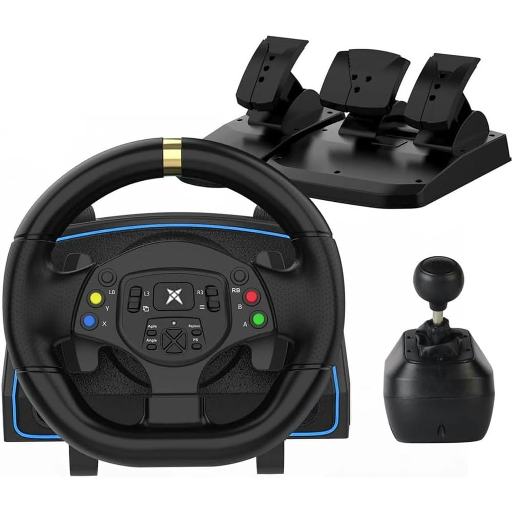 PC Racing Wheel 1080-Degree Steering Wheel with 3-Pedal and H-Shifter: $113.99 PC Racing Wheel 1080-Degree Steering Wheel with 3-Pedal and H-Shifter: $113.99