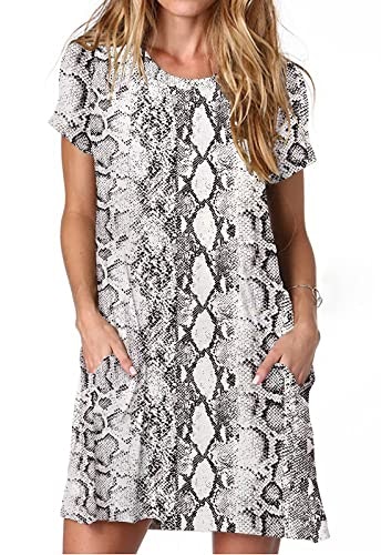 Alaster Women's Snake Print Casual Short Sleeve Tunic Dress: $16.99 Alaster Women's Snake Print Casual Short Sleeve Tunic Dress: $16.99