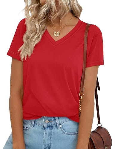 Yucolen Women's Short Sleeve V-Neck T-Shirt: $14.98 Yucolen Women's Short Sleeve V-Neck T-Shirt: $14.98