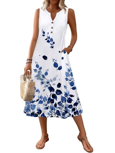 Zeagoo Women's Sleeveless Button-Down Midi Sundress: $22.99 Zeagoo Women's Sleeveless Button-Down Midi Sundress: $22.99