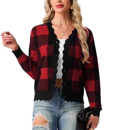 Grecerelle Women's Plaid Cardigan Sweater: $28.04 Grecerelle Women's Plaid Cardigan Sweater: $28.04