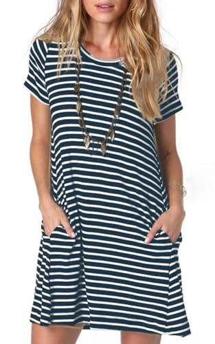 Alaster Women's Striped Short Sleeve T-Shirt Dress: $16.99 Alaster Women's Striped Short Sleeve T-Shirt Dress: $16.99