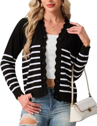 Grecerelle Women's Striped Cardigan Sweater: $28.04 Grecerelle Women's Striped Cardigan Sweater: $28.04