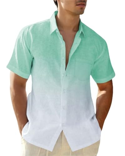 Xingcool Men's Gradient Linen Short-Sleeve Shirt: $22.09 Xingcool Men's Gradient Linen Short-Sleeve Shirt: $22.09