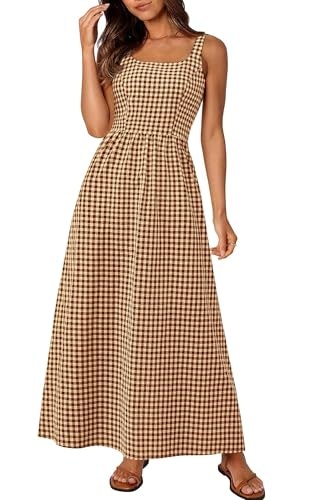 Prettygarden Women's Gingham Maxi Dress: $29.99 Prettygarden Women's Gingham Maxi Dress: $29.99