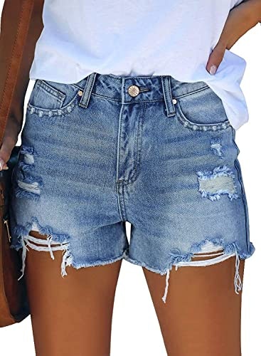 Women's Mid-Rise Distressed Denim Jean Shorts: $25.58 Women's Mid-Rise Distressed Denim Jean Shorts: $25.58