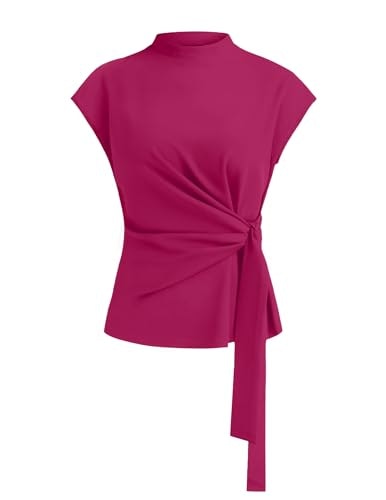 Zelroxa Women's Mock Neck Cap Sleeve Blouse: $18.99