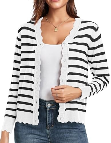 Grecerelle Women's Striped Cardigan Sweater: $28.04