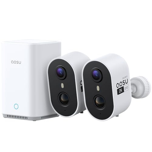 Aosu 2K Wireless Outdoor Battery Security Camera 2-Cam Kit: $119.98