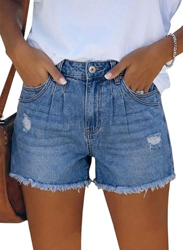 Angerella Women High Waisted Distressed Denim Shorts: $19.98 Angerella Women High Waisted Distressed Denim Shorts: $19.98