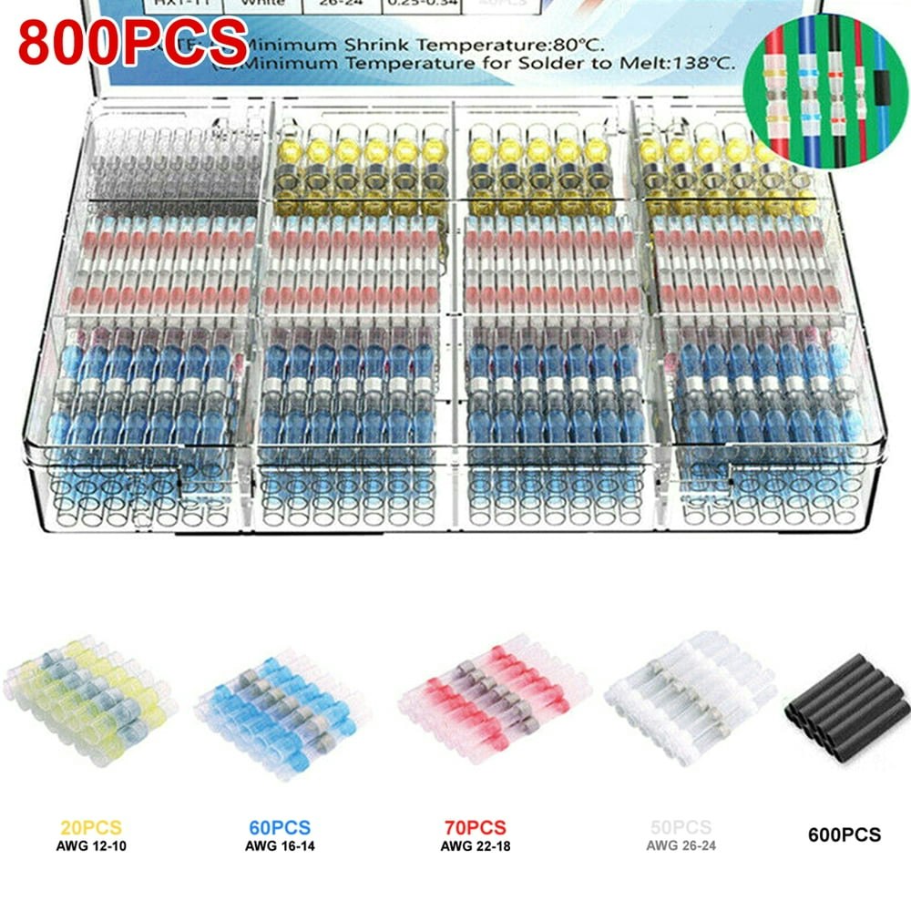 800-Piece Solder Seal Wire Connectors and Heat Shrink Tube Kit: $10.16 800-Piece Solder Seal Wire Connectors and Heat Shrink Tube Kit: $10.16