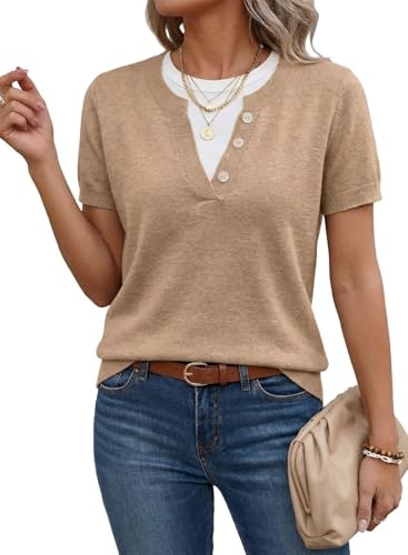 Shewin Women's Short Sleeve Knit Sweater: $17.98 Shewin Women's Short Sleeve Knit Sweater: $17.98