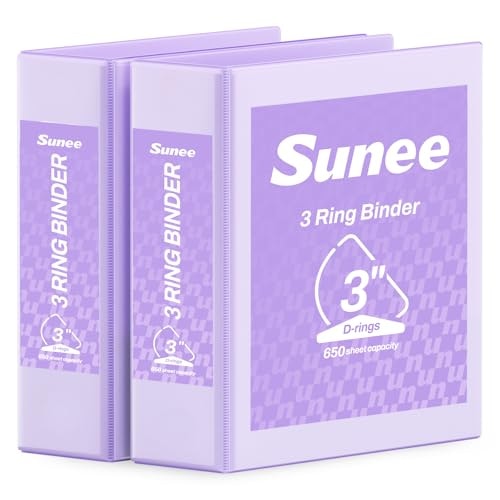 Sunee 3-Inch D-Ring Clear View 3-Ring Binder 2-Pack: $14.10 Sunee 3-Inch D-Ring Clear View 3-Ring Binder 2-Pack: $14.10
