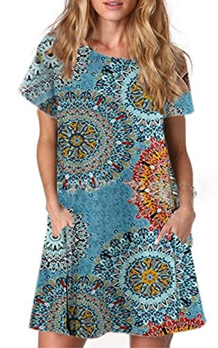 Alaster Women's Bohemian Print Short Sleeve Tunic Dress: $16.99 Alaster Women's Bohemian Print Short Sleeve Tunic Dress: $16.99
