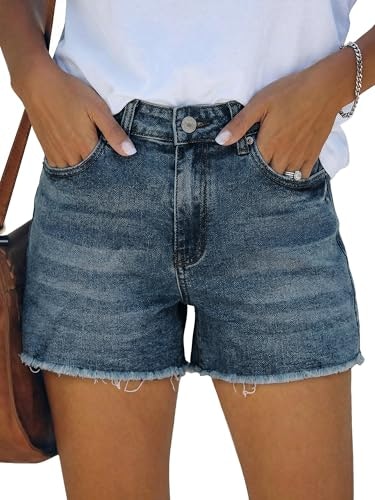 Angerella Women's Mid Waist Distressed Denim Shorts: $25.57 Angerella Women's Mid Waist Distressed Denim Shorts: $25.57