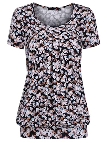 DJT Women's Short Sleeve Pleated Casual Blouse: $14.99